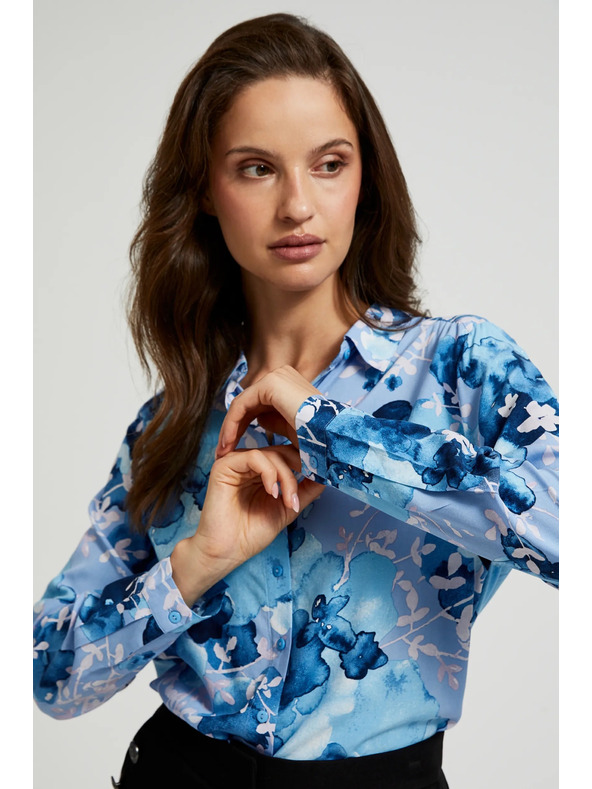 Moodo Dunkelblaues Damenhemd