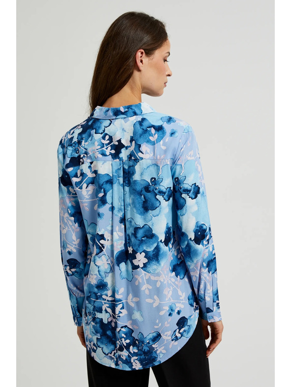 Moodo Dunkelblaues Damenhemd