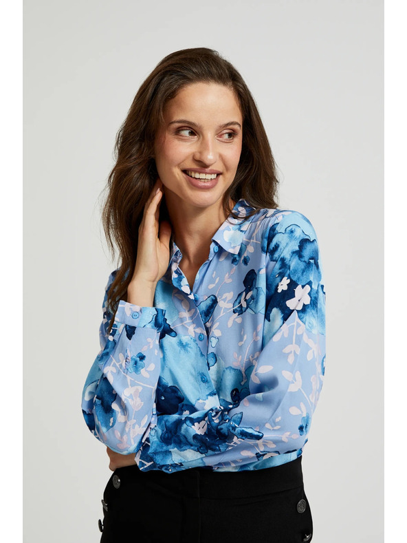 Moodo Dunkelblaues Damenhemd