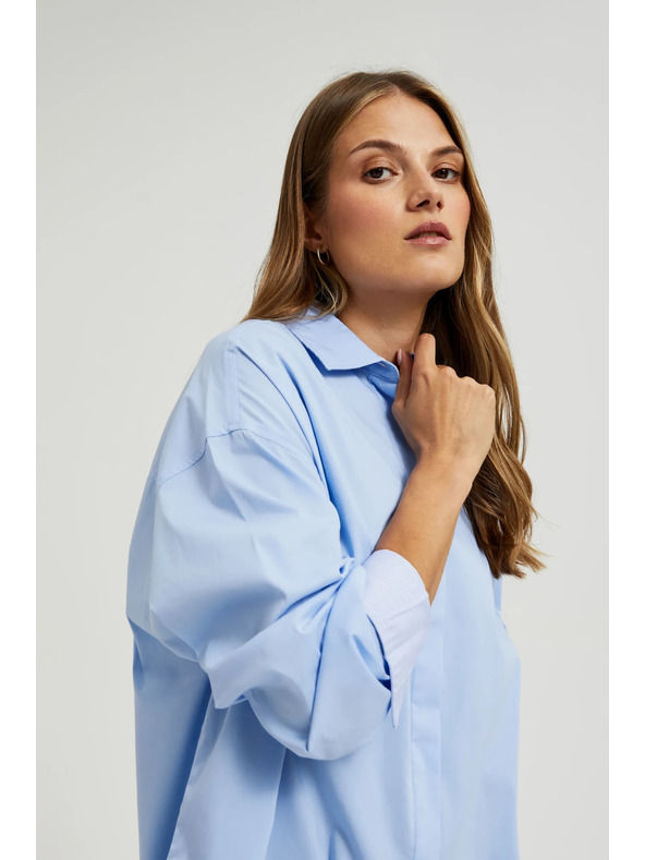 Moodo Blaue Damenbluse