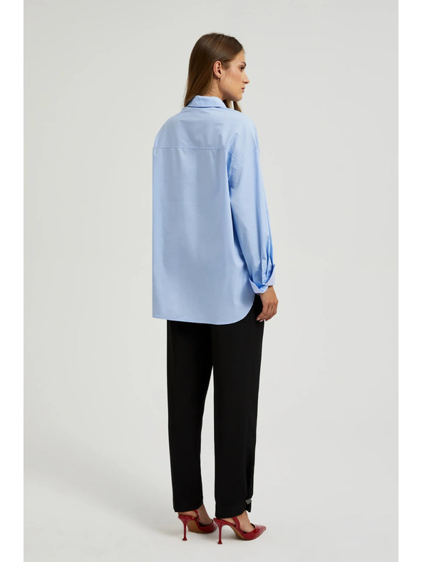 Moodo Blaue Damenbluse