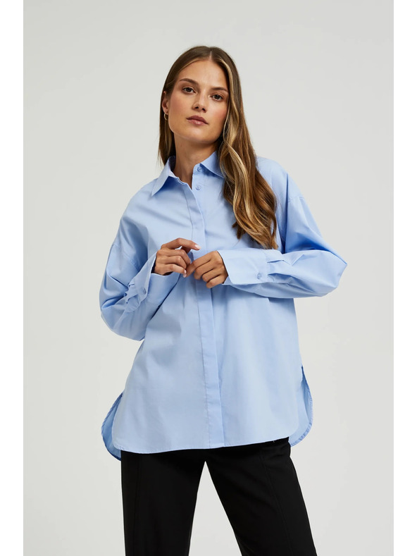 Moodo Blaue Damenbluse