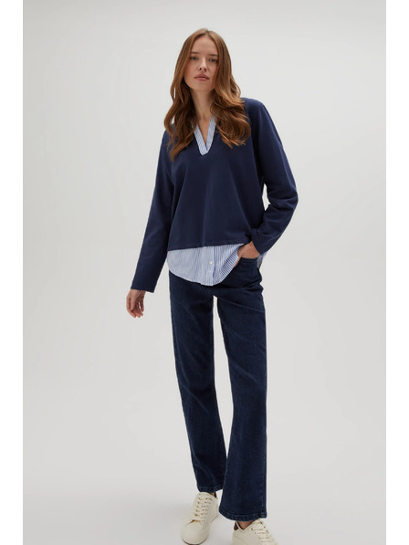 Moodo Dunkelblauer Damen-Hoodie