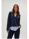 Moodo Dunkelblauer Damen-Hoodie