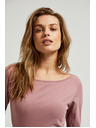 Moodo Dusty Rosa Damen-T-Shirt mit langen Ärmeln
