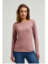 Moodo Dusty Rosa Damen-T-Shirt mit langen Ärmeln