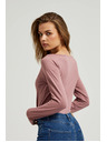 Moodo Dusty Rosa Damen-T-Shirt mit langen Ärmeln