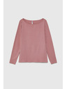 Moodo Dusty Rosa Damen-T-Shirt mit langen Ärmeln