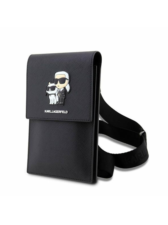 Karl Lagerfeld Karl Lagerfeld Saffiano Metall Logo NFT Handytasche Schwarz