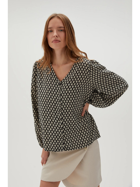 Moodo Schwarze Damenbluse