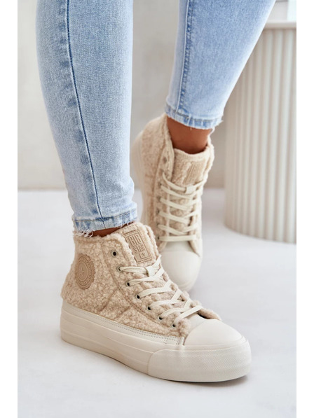 BIG STAR SHOES Gefütterte Damen Sneaker mit Lammfell Big Star Beige