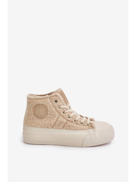 BIG STAR SHOES Gefütterte Damen Sneaker mit Lammfell Big Star Beige