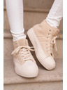BIG STAR SHOES Gefütterte Damen Sneaker mit Lammfell Big Star Beige