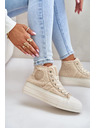 BIG STAR SHOES Gefütterte Damen Sneaker mit Lammfell Big Star Beige