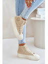 BIG STAR SHOES Gefütterte Damen Sneaker mit Lammfell Big Star Beige