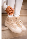 BIG STAR SHOES Gefütterte Damen Sneaker mit Lammfell Big Star Beige