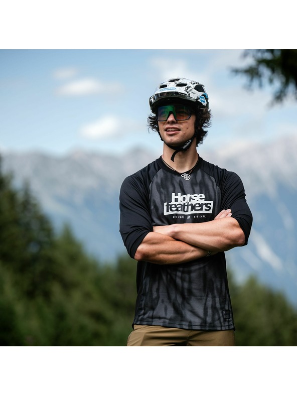 Horsefeathers Radtrikot Spike 3/4 - halbton/schwarz HORSEFEATHERS