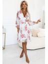 numoco Geblümtes Chiffon-Wickelkleid mit langen Ärmeln