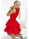 numoco Rotes Cocktailkleid CHARLOTTE mit Spitzenausschnitt