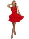 numoco Rotes Cocktailkleid CHARLOTTE mit Spitzenausschnitt