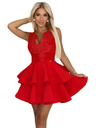 numoco Rotes Cocktailkleid CHARLOTTE mit Spitzenausschnitt