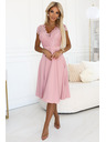 numoco Hellrosa Chiffonkleid mit Spitzenausschnitt