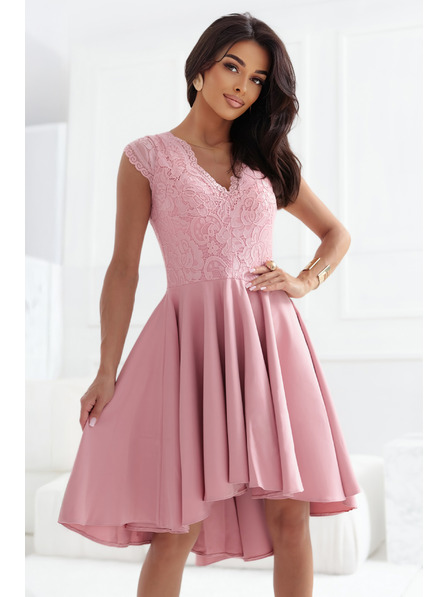 numoco Hellrosa Kleid mit Spitze