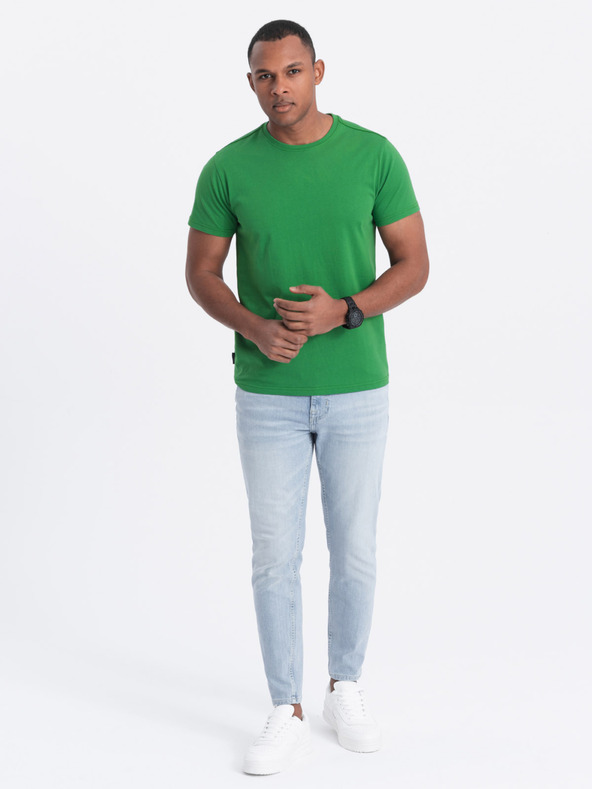 Ombre Clothing Grünes Herren-Basic-Shirt Ombre Clothing