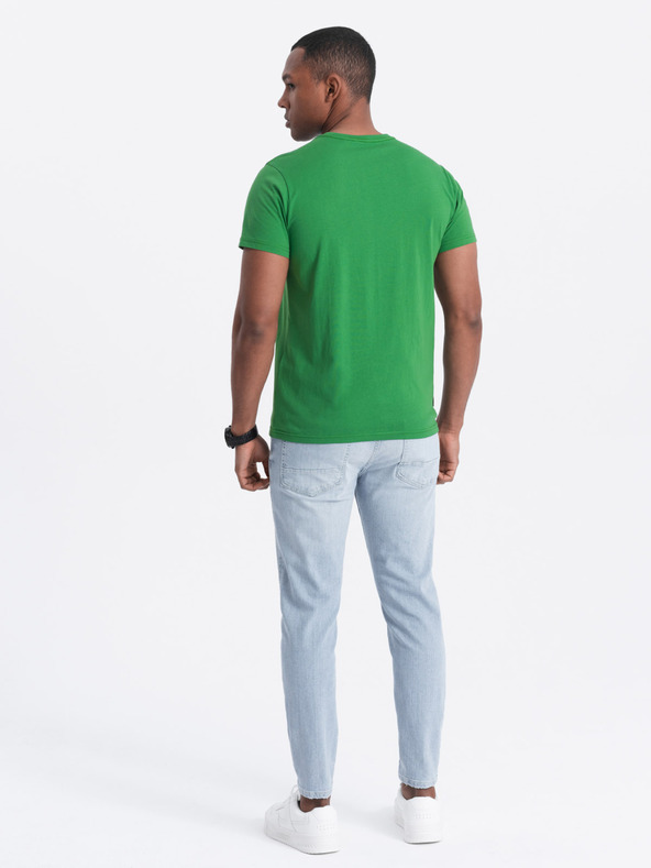 Ombre Clothing Grünes Herren-Basic-Shirt Ombre Clothing