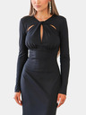 Edoti Schwarzes figurbetontes Kleid mit Cutouts