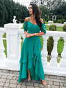 Edoti Grünes Maxikleid mit Volants