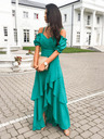 Edoti Grünes Maxikleid mit Volants