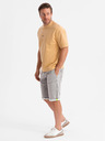 Ombre Clothing Herren Jeans-Shorts mit dekorativer Steppnaht - hellgrau