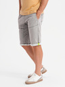 Ombre Clothing Herren Jeans-Shorts mit dekorativer Steppnaht - hellgrau
