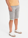 Ombre Clothing Herren Jeans-Shorts mit dekorativer Steppnaht - hellgrau