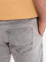 Ombre Clothing Herren Jeans-Shorts mit dekorativer Steppnaht - hellgrau