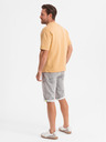 Ombre Clothing Herren Jeans-Shorts mit dekorativer Steppnaht - hellgrau