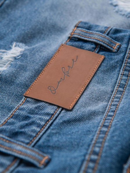 Ombre Clothing Herren Jeans-Shorts mit Löchern und Rissen - blau