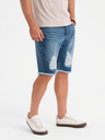 Ombre Clothing Herren Jeans-Shorts mit Löchern und Rissen - blau