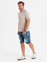 Ombre Clothing Herren Jeans-Shorts mit Löchern und Rissen - blau