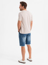 Ombre Clothing Herren Jeans-Shorts mit Löchern und Rissen - blau