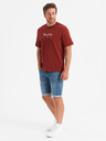 Ombre Clothing Herren Jeans-Shorts mit umgeschlagenen Beinabschluss - blau