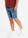 Ombre Clothing Herren Jeans-Shorts mit umgeschlagenen Beinabschluss - blau