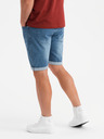 Ombre Clothing Herren Jeans-Shorts mit umgeschlagenen Beinabschluss - blau