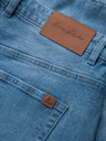 Ombre Clothing Herren Jeans-Shorts mit umgeschlagenen Beinabschluss - blau