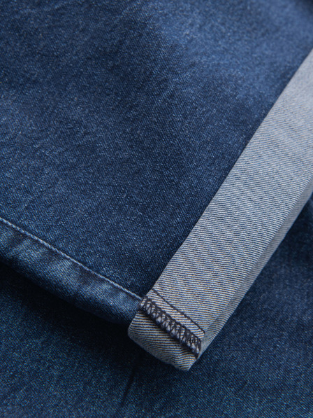 Ombre Clothing Herren Jeans-Shorts mit umgeschlagenen Beinabschluss - dunkelblau