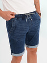 Ombre Clothing Herren Jeans-Shorts mit umgeschlagenen Beinabschluss - dunkelblau