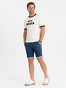 Ombre Clothing Herren Jeans-Shorts mit umgeschlagenen Beinabschluss - dunkelblau