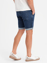 Ombre Clothing Herren Jeans-Shorts mit umgeschlagenen Beinabschluss - dunkelblau