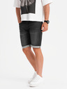 Ombre Clothing Herren Jeans-Shorts mit umgeschlagenen Beinabschluss - schwarz